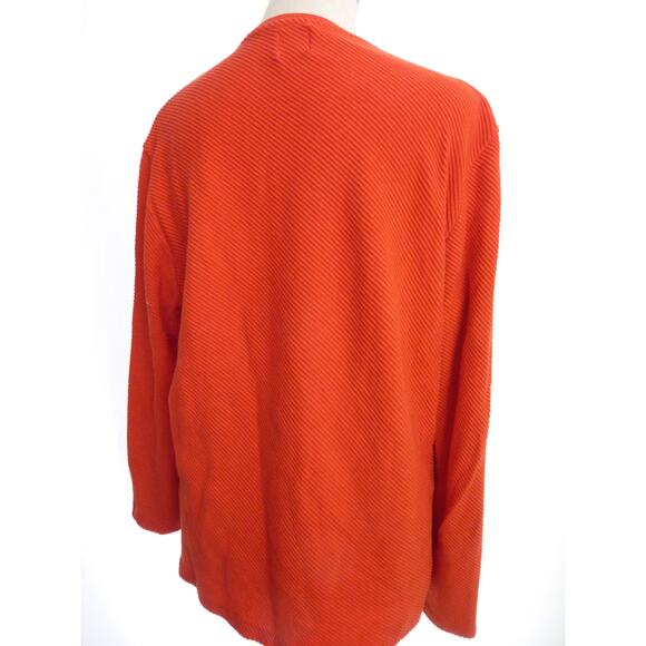 Zara Orange Diagonal Ribbed Textured Long Sleeve Top - Picture 3 of 7